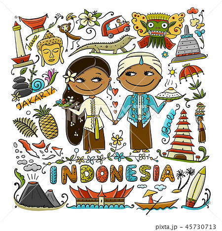 Travel to Indonesia. Greeting card for your design 45730713