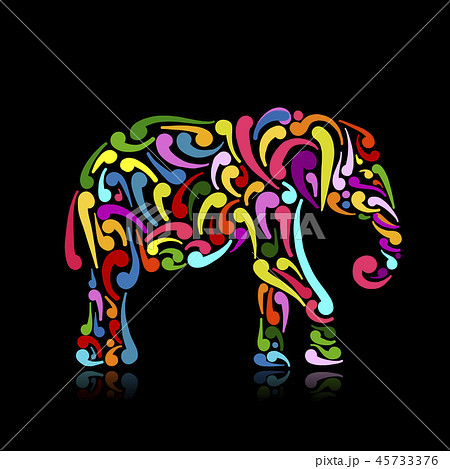 Elephant ornate, sketch for your design Elephant ornate, sketch for your design 45733376