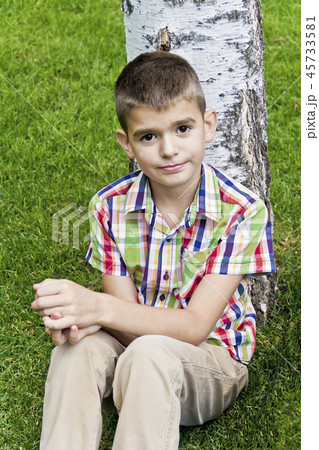 Cute brunette boy eleven years old Cute brunette boy eleven years old 45733581