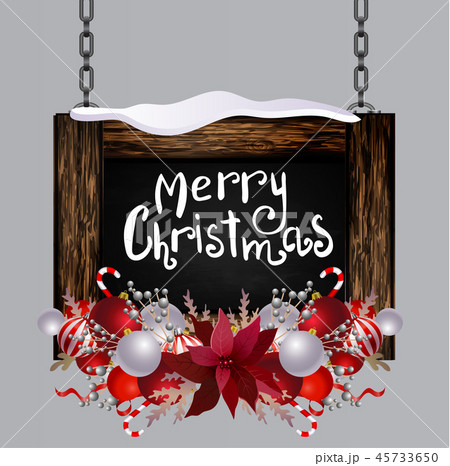 Vector wooden christmas board 45733650