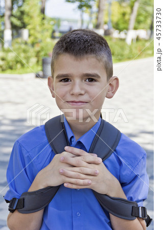 Cute brunette boy eleven years old 45733730