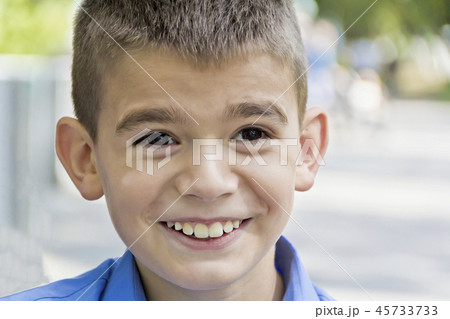 Cute brunette boy eleven years old 45733733