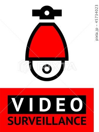 Notice Video cctv symbol sticker for print 45734023
