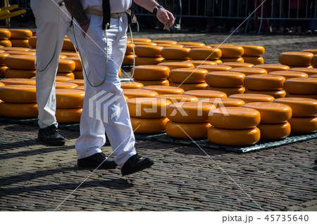 Cheese Market in Alkmaar, Netherlands 45735640