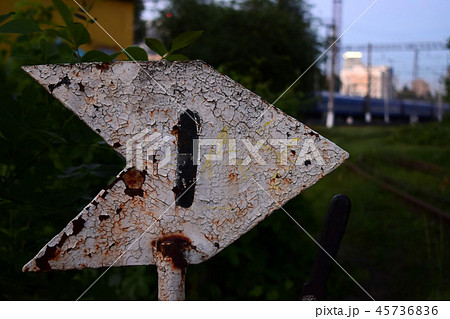 Railway sign for switching tracks. Railway sign for switching tracks. 45736836