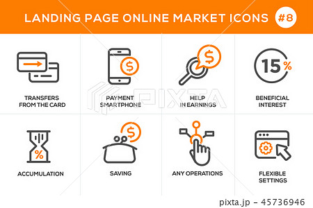 Flat line design concept icons for online shopping Flat line design concept icons for online shopping 45736946