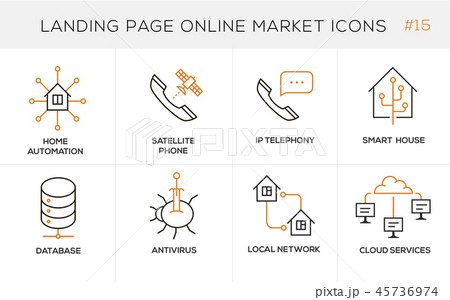 Flat line design concept icons for online shopping 45736974