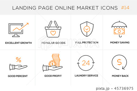 Flat line design concept icons for online shopping 45736975