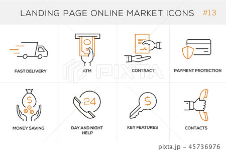 Flat line design concept icons for online shopping Flat line design concept icons for online shopping 45736976