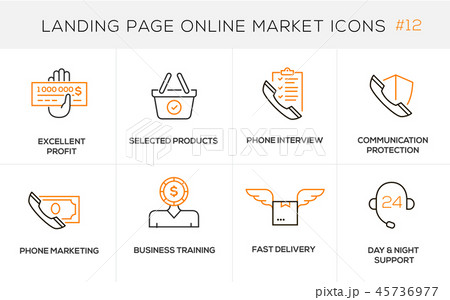 Flat line design concept icons for online shopping 45736977