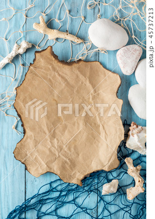 Postcard in marine style. Copyspace 45737213