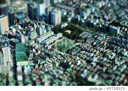 ミニチュア ミニチュア効果 航空写真 45738523