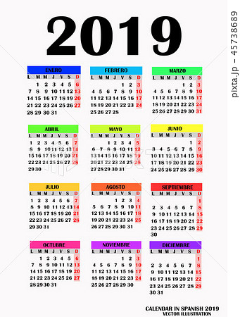 Simple design for calendar 2019. Vector 45738689