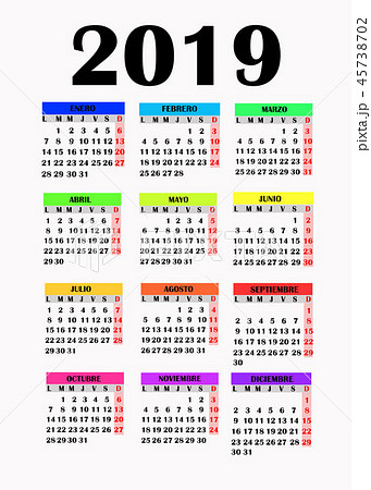 Simple design for calendar 2019. 45738702