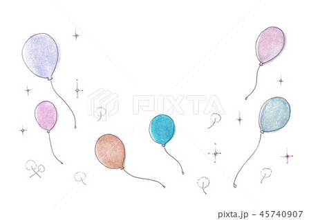 風船 キラキラ フレームのイラスト素材