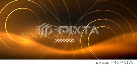 Dark abstract background with glowing neon circles Dark abstract background with glowing neon circles 45741176