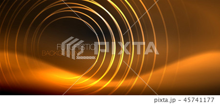 Dark abstract background with glowing neon circles Dark abstract background with glowing neon circles 45741177