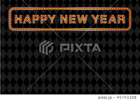 マーキーライト風の年賀状のイラスト素材