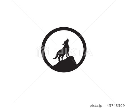 Wolf night black logo and symbol vector 45743509