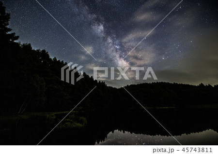 《長野県 御射鹿池》御射鹿池の天体写真と天の川写真 45743811