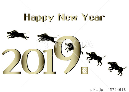 年賀状 2019年 亥年 年賀状 2019年 亥年 45744618