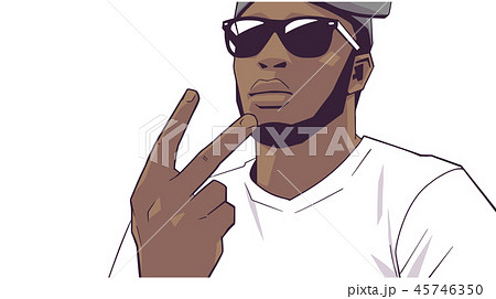 Illustration of young black gang member 45746350