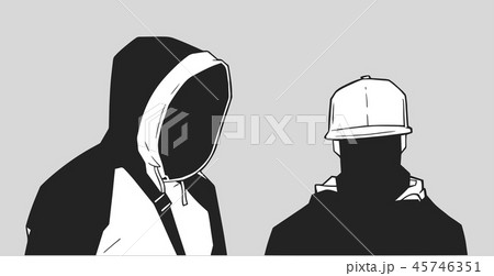 Illustration of young gang members Illustration of young gang members 45746351
