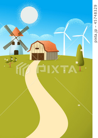 farm landscape Vector texture  illustration 45748329