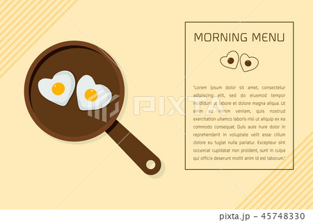 Fried egg on pan Vector illustration. 45748330