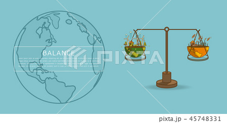 World globe on a scale  Balance concept  45748331