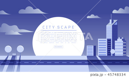 Cityscape Vector Flat illustration. Cityscape Vector Flat illustration. 45748334