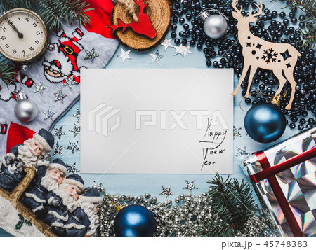 Greeting card. Merry Christmas and Happy New Year 45748383
