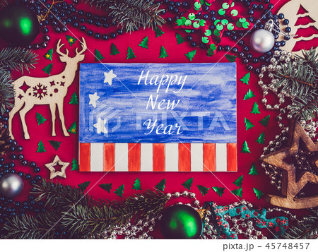 Colorful New Year and Christmas decorations Colorful New Year and Christmas decorations 45748457