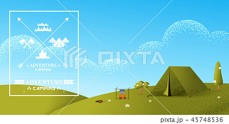Hiking and camping vector texture style  45748536