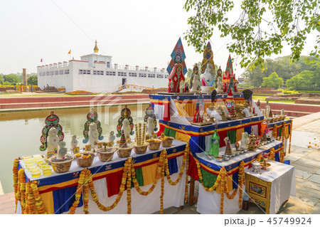Buddha birthplace in Lumbini, buddhist offerings 45749924
