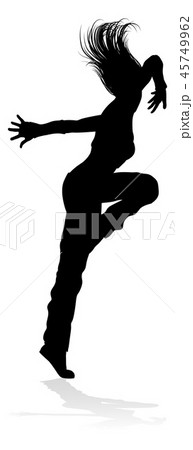 Street Dance Dancer Silhouetteのイラスト素材