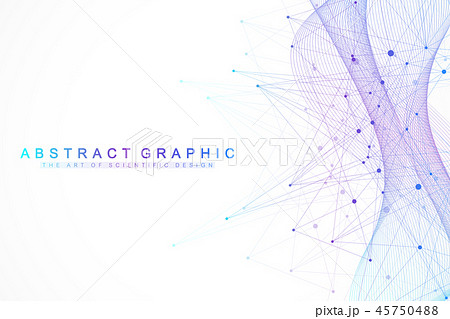 Technology abstract background with connected line and dots. Big data visualization. Artificial 45750488