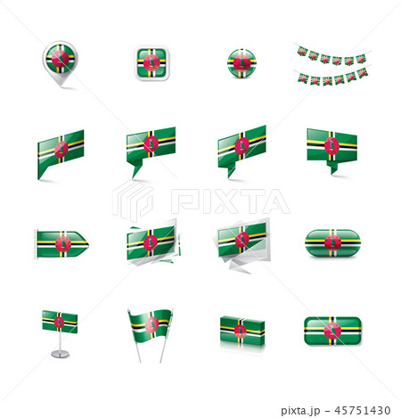 Dominica flag, vector illustration on a white background Dominica flag, vector illustration on a white background 45751430
