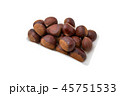 Pile of chestnuts on a white background 45751533