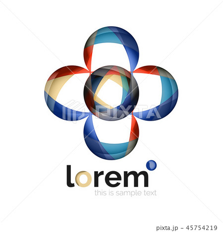 Abstract geometric design logo made of flowing elements 45754219
