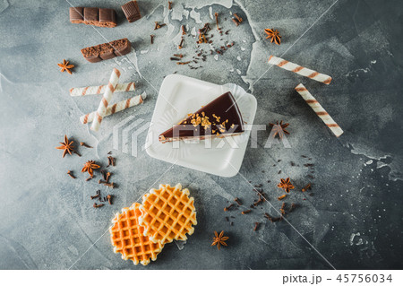 Chocolate cake with cookies and chocolate 45756034