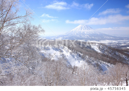 本倶登山から見る雪の羊蹄山 本倶登山から見る雪の羊蹄山 45756345