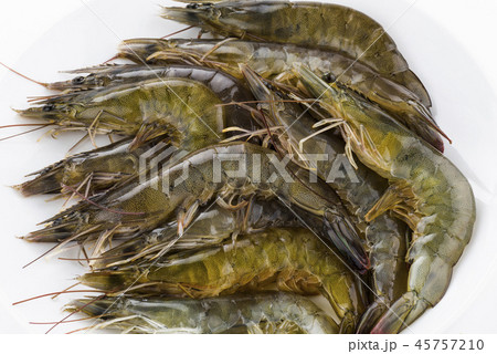 raw shrimp on white background raw shrimp on white background 45757210