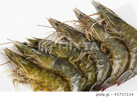 raw shrimp on white background raw shrimp on white background 45757214