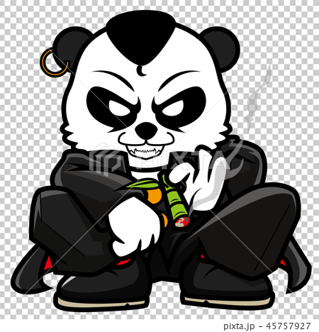 パンダのキャラクター 熊族最強の刺客参上 のイラスト素材