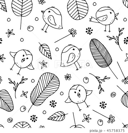 Cute vector seamless colorless background 45758375