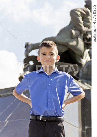 Cute brunette boy eleven years old 45758555