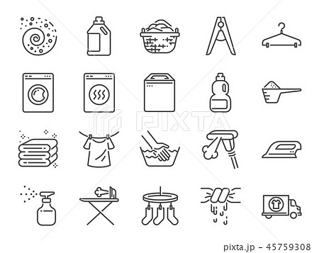 Laundry icon set. Laundry icon set. 45759308