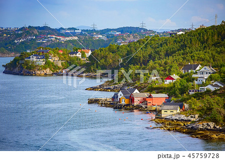Norway mountains and fjord landscape 45759728