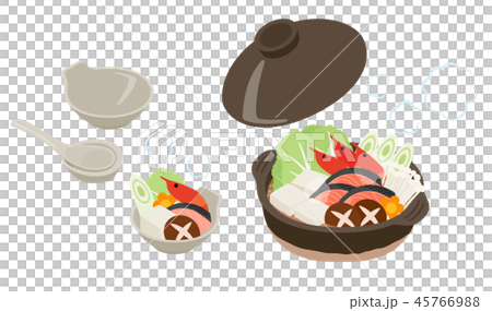 A set of illustrations of hot pot dishes and astragalus 45766988